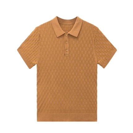 Mens summer sweaters waffle weave polo T-shirt mens Sweaters custom Ainear-clothing