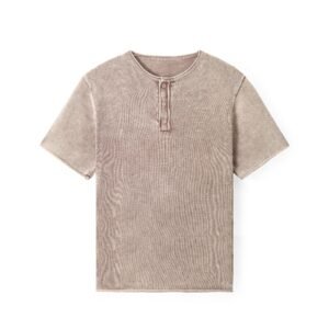 cotton T-shirt stone washed crochet