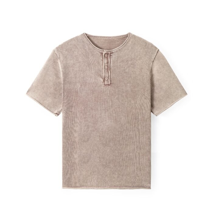Mens lightweight summer sweaters men's summer sweaters polo T shirt stone washed crochet mens Sweaters supplier Ainear-clothing