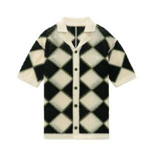 acrylic T-shirt cardigan breasted waffle