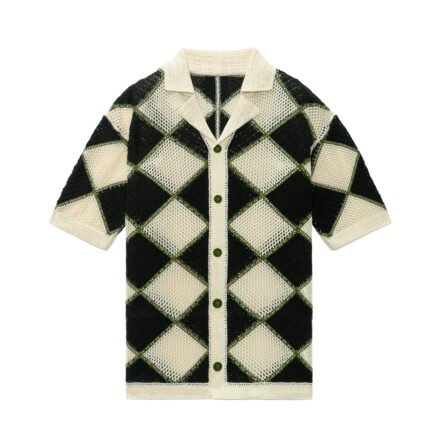 Hollow sweater summer sweaters light acrylic waffle polo T-shirt mens Sweaters distributor Ainear-clothing