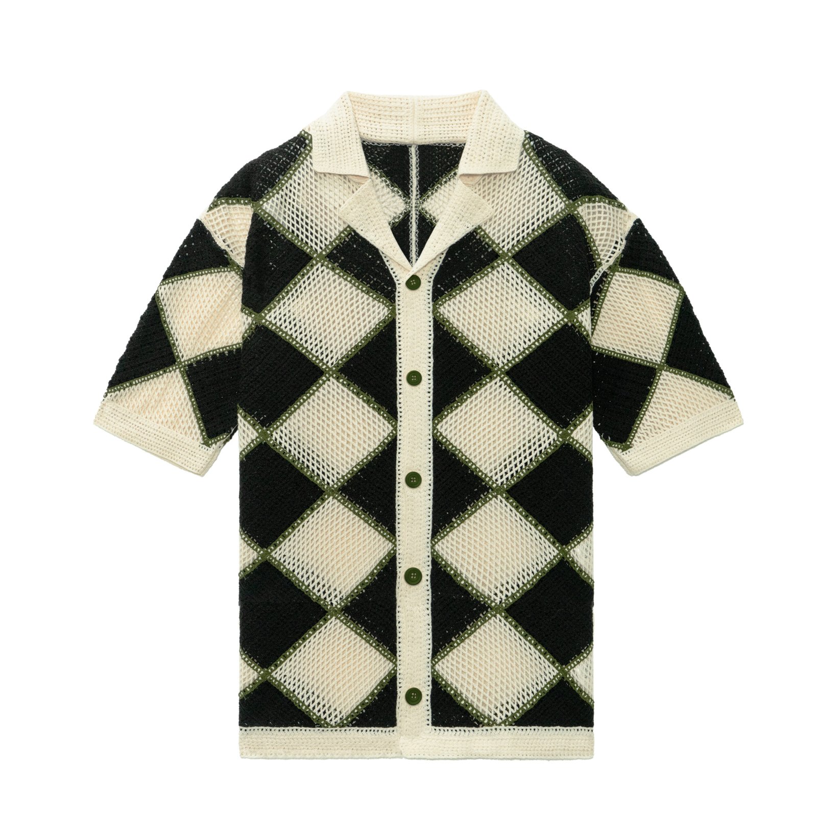 Hollow sweater summer sweaters light acrylic waffle polo T-shirt mens Sweaters distributor Ainear-clothing