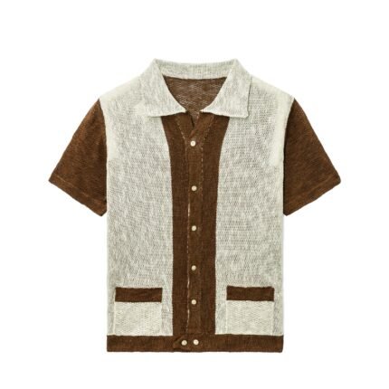 Crochet summer sweaters summer cardigan sweaters light linen graphic polo T-shirt mens Sweaters factory Ainear-clothing