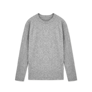 wool pullover crew neck cable