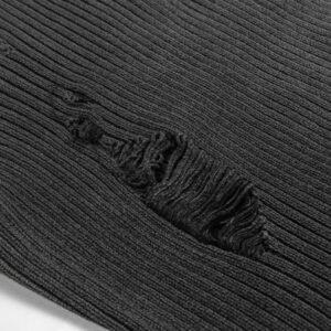 cotton pullover ripped ribbed