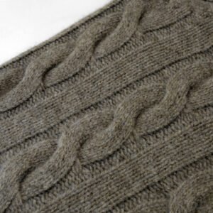 wool pullover cable polo neck zip