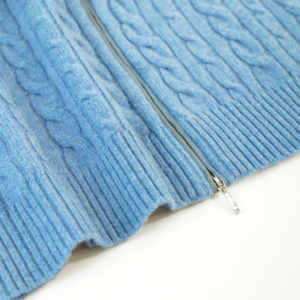 wool cardigan cable full zip