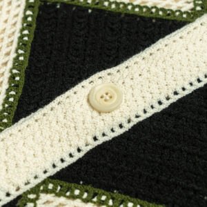 acrylic T-shirt cardigan breasted waffle