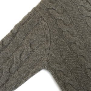 wool pullover cable polo neck zip