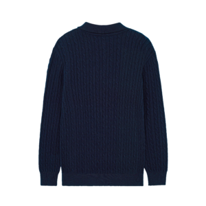 wool pullover polo neck cable