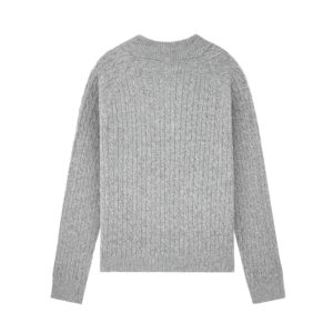 wool pullover cable button