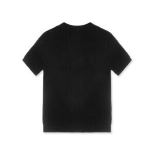 wool polo crew neck cable