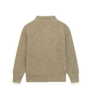 wool cardigan full zip ribbed