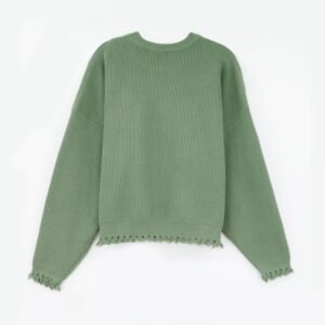viscose pullover ripped ribbed