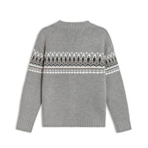 wool cardigan deep v neck fair isle