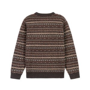 wool pullover aztec striped graphic
