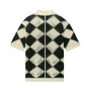 acrylic T-shirt cardigan breasted waffle