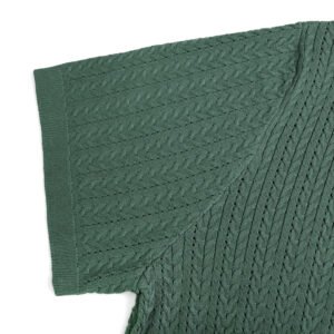 cotton polo ribbed open work