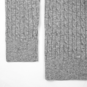 wool pullover cable button