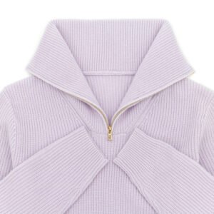wool pullover mock neck 1/4 zip