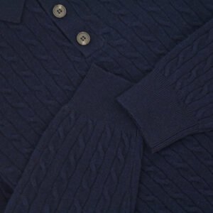 wool pullover polo neck cable