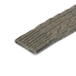 wool pullover cable polo neck zip