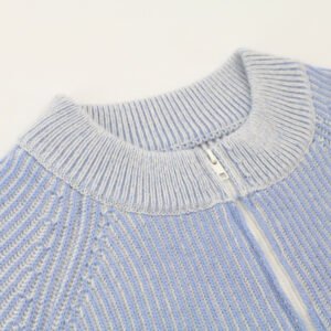 wool cardigan ribbed full zip