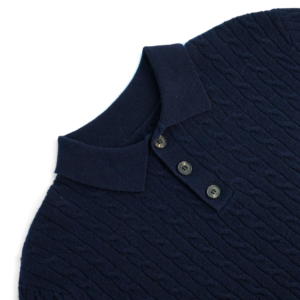 wool pullover polo neck cable