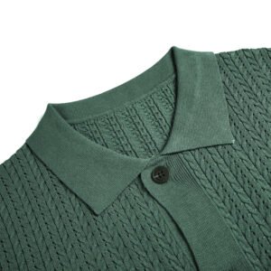 cotton polo ribbed open work