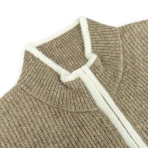 wool cardigan full zip ribbed