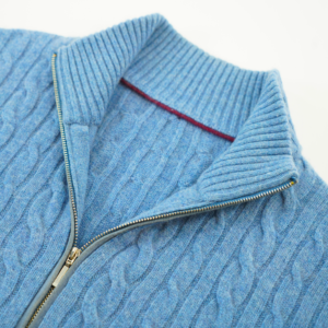 wool cardigan cable full zip