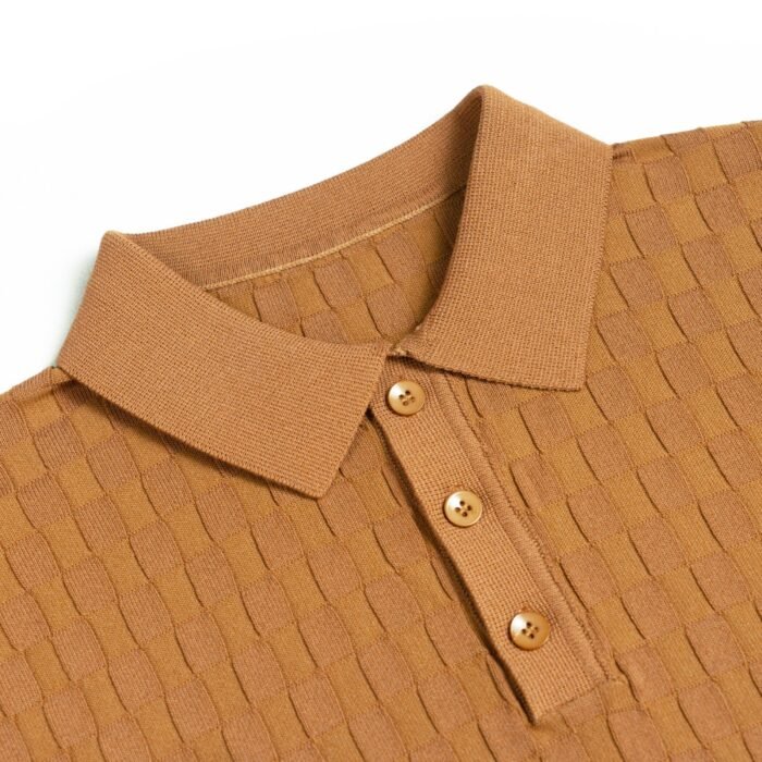 Mens summer sweaters waffle weave polo T-shirt mens Sweaters custom Ainear-clothing