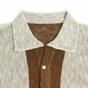 linen T-shirt cardigan breasted pocket