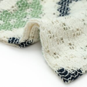 cotton T-shirt cardigan Open weave striped
