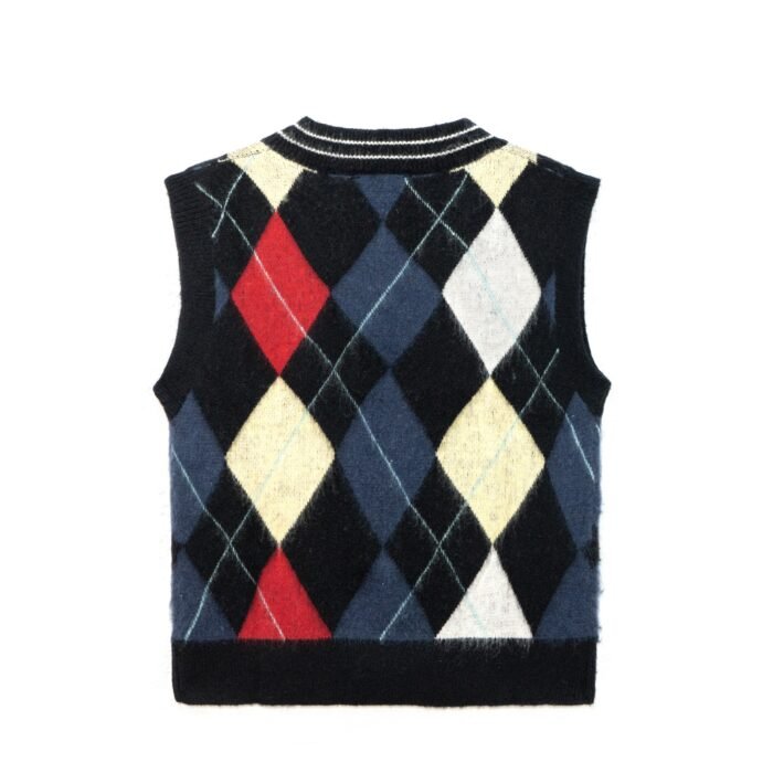 mens Sweaters OEM / ODM mohair v neck men sweaters men's vest Breathable sweaters waffle print graphic