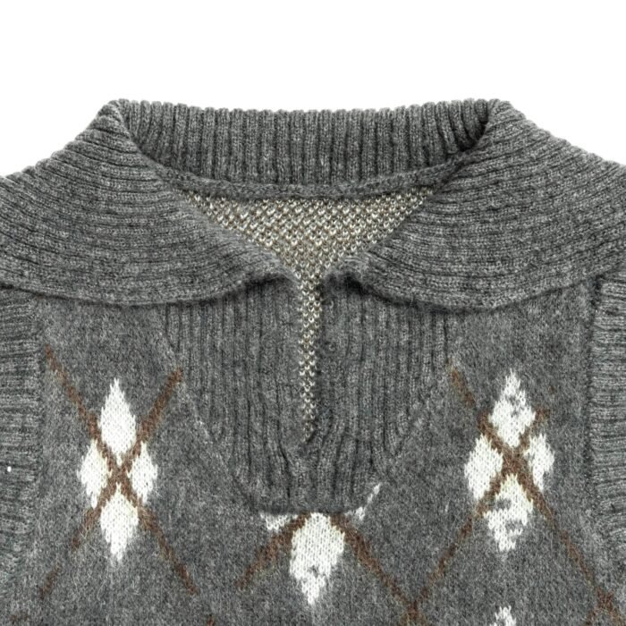 sleeveless sweaters for men v neck waffle graphic 100 wool mens Sweaters supplier Ainear-clothing