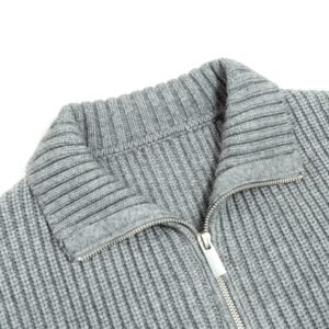 acrylic cardigan full zip ribbed