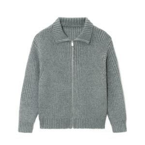 acrylic cardigan full zip ribbed