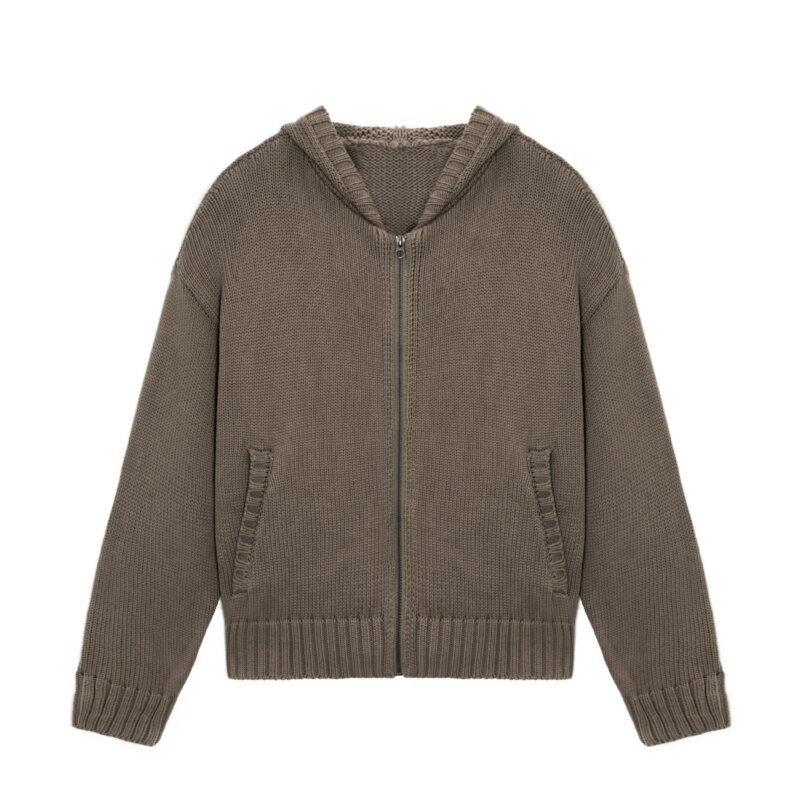 cotton cardigan hoodie full zip