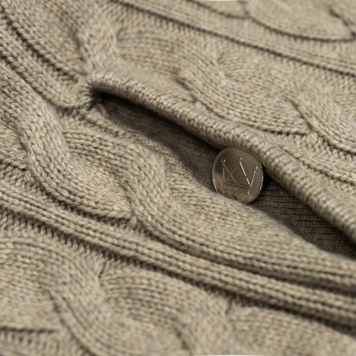 mens hooded sweaters full zip cardigan pocket cable jacquard graphic 100 wool mens Sweaters distributor Ainear-clothing