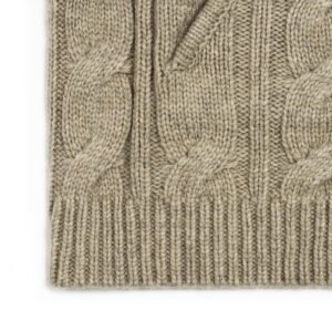 wool cardigan hooded full zip cable jacquard graphic