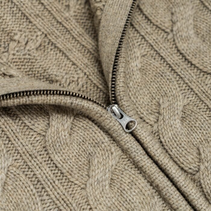 mens hooded sweaters full zip cardigan pocket cable jacquard graphic 100 wool mens Sweaters distributor Ainear-clothing
