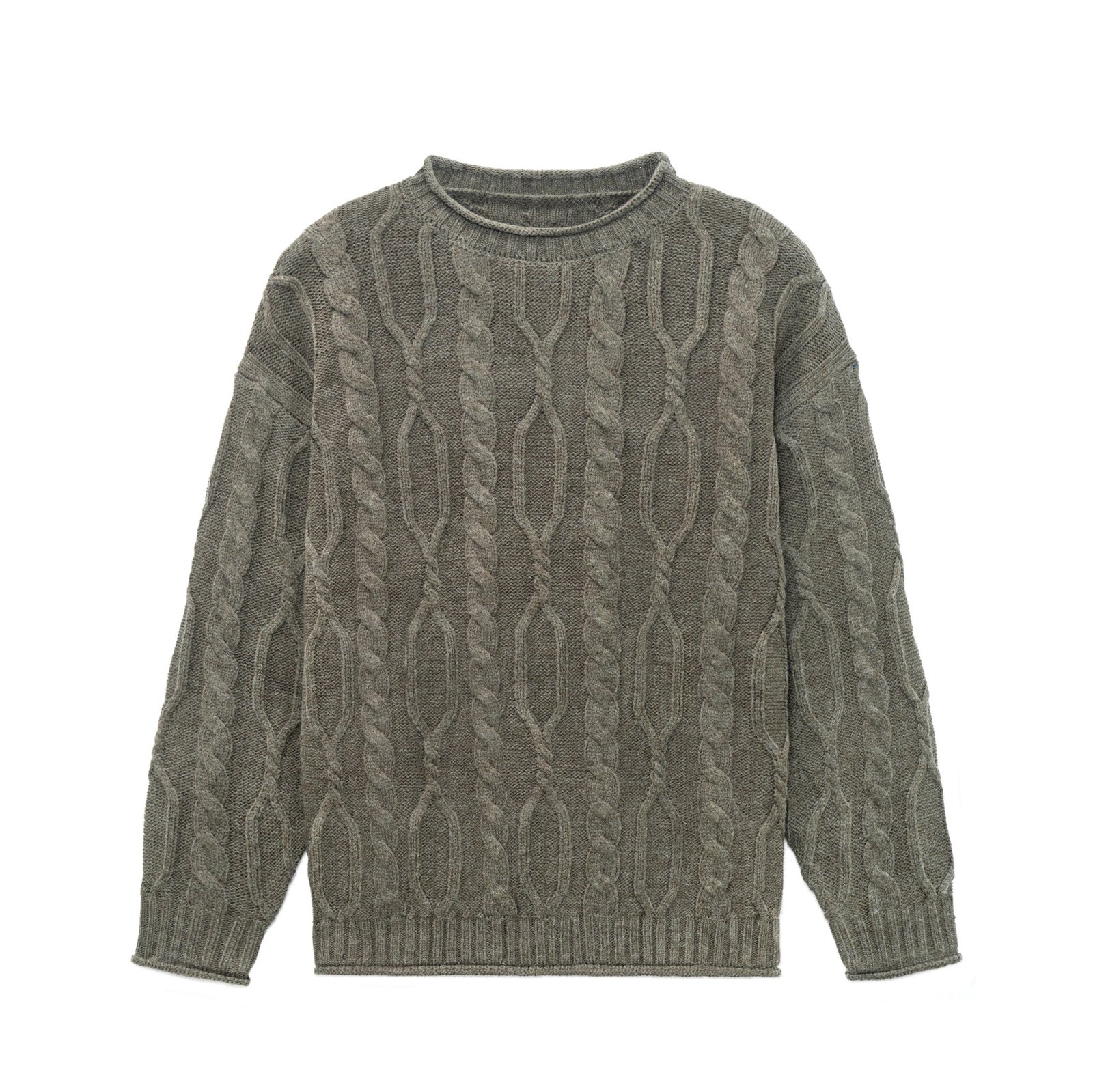 mens Sweaters wholesale acrylic jacquard cable acid wash mens knit sweaters from Ireland