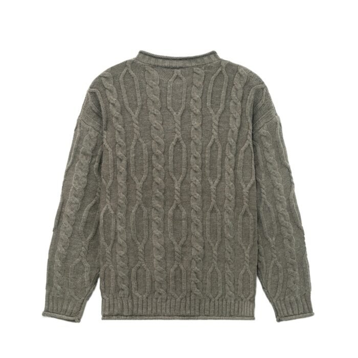 mens Sweaters wholesale acrylic jacquard cable acid wash mens knit sweaters from Ireland