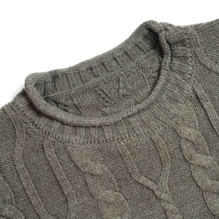 mens Sweaters wholesale acrylic jacquard cable acid wash mens knit sweaters from Ireland
