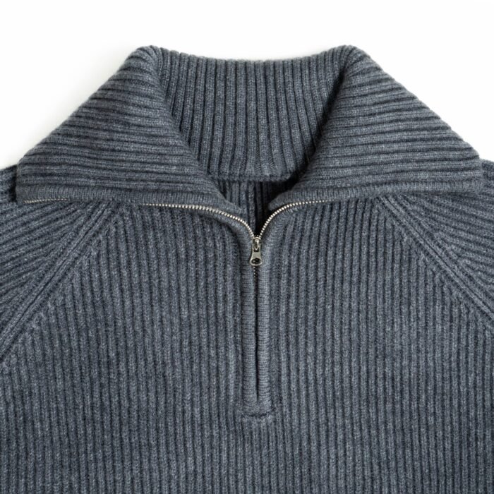 acrylic mens pullover sweaters 1/4 zip shawl collar ribbed basic men's unique sweaters