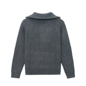 acrylic pullove 1/4 zip shawl collar ribbed