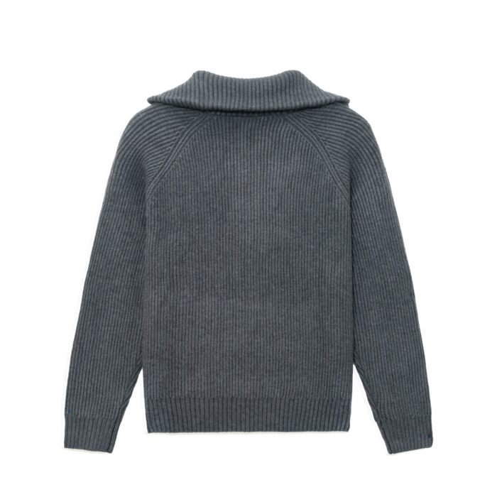 acrylic mens pullover sweaters 1/4 zip shawl collar ribbed basic men's unique sweaters