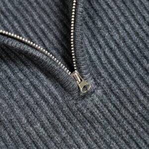 acrylic pullove 1/4 zip shawl collar ribbed