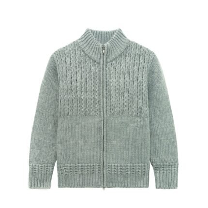 full zip pullover sweaters 100 acrylic jacquard cable weave striped mens Sweaters custom